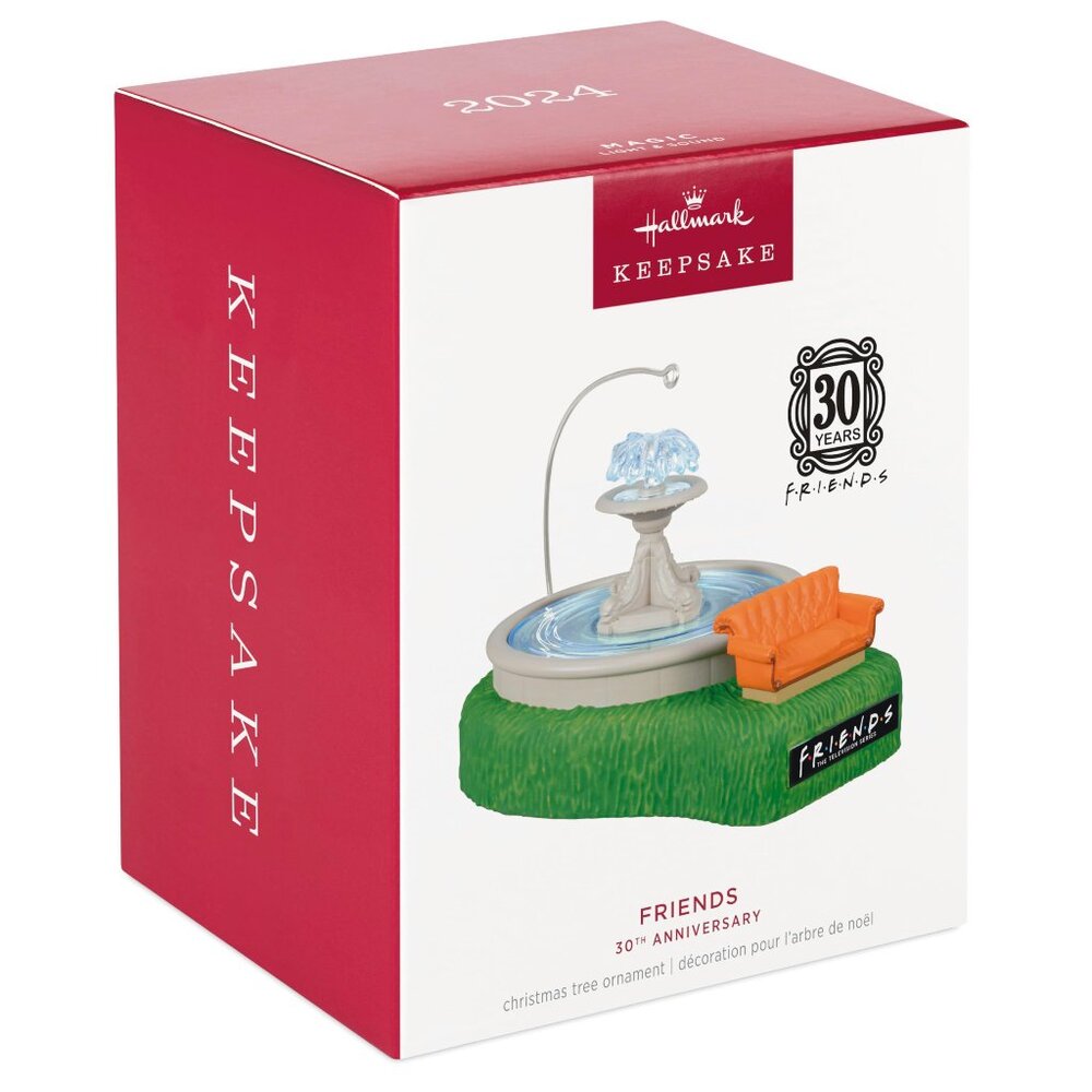 New! Friends TV 30th Anniversary Fountain Hallmark Keepsake Christmas Ornament